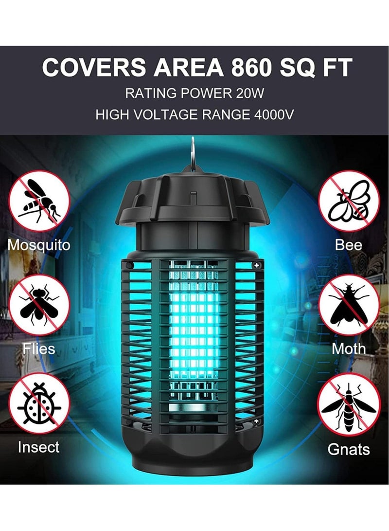 إي وورلد القاتل الكهربائي المحمول للحشرات، مصباح قاتل البعوض بالأشعة فوق البنفسجية 20 واط مع تغطية 360 درجة للاستخدام داخليًا وخارجيًا، آمن وغير سام وصديق للبيئة. متوفر في عبوة واحدة وعبوة من اثنين. - Image 3