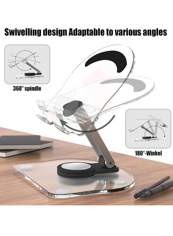 Tablet PC holder 360 degree adjustable rotating desktop holder, foldable tablet PC holder - Image 3