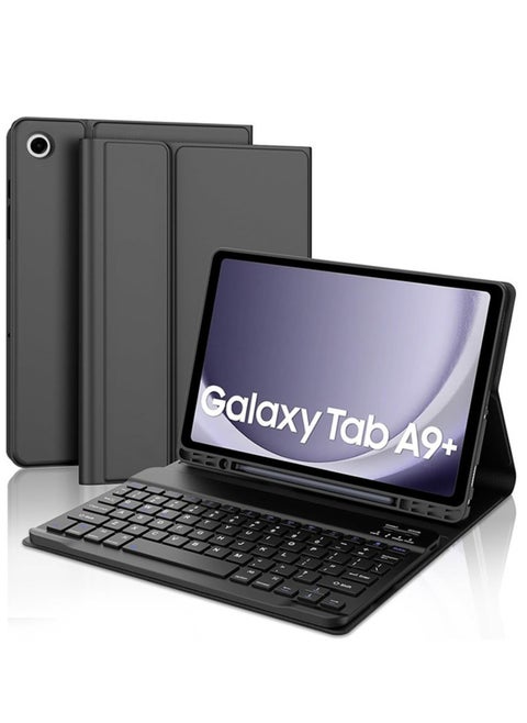 Slim Magnetic Detachable Bluetooth Keyboard Case for Samsung Galaxy Tab A9+/A9 Plus 5G 11-Inch (2023, SM-X210/X216/X218)