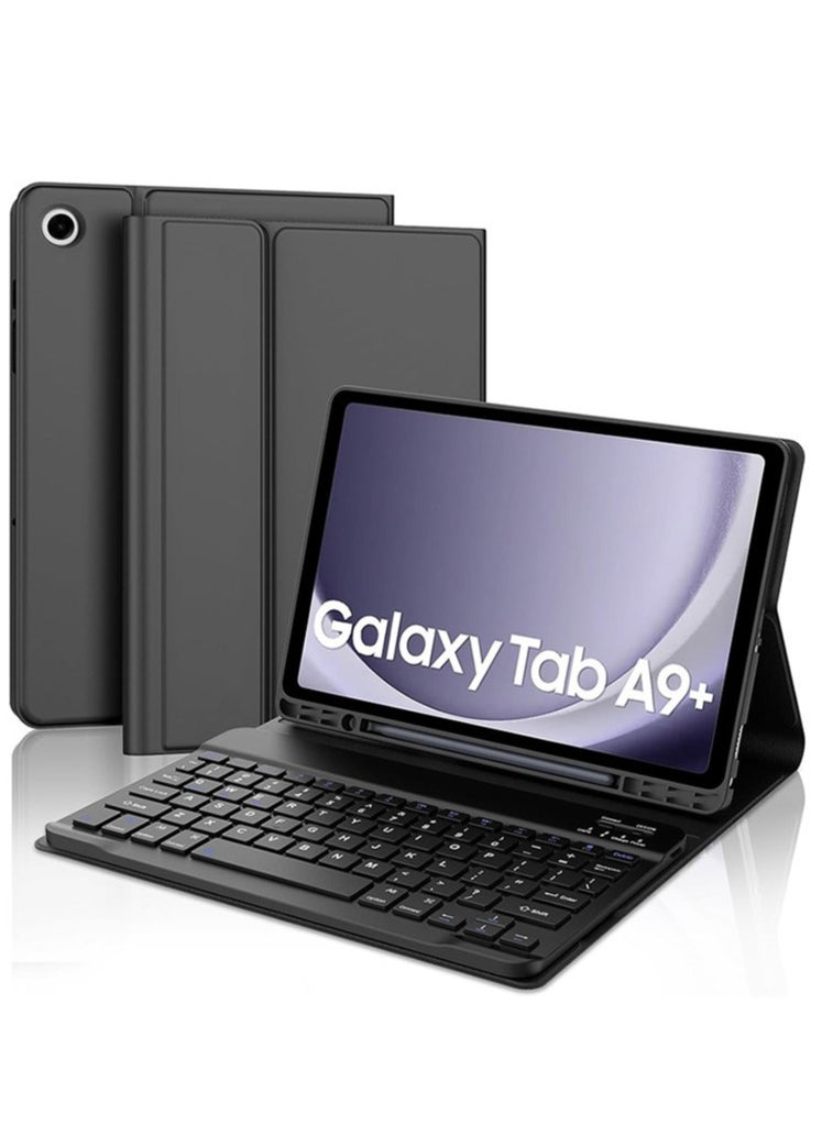 Captaintech Slim Magnetic Detachable Bluetooth Keyboard Case for Samsung Galaxy Tab A9+/A9 Plus 5G 11-Inch (2023, SM-X210/X216/X218)  - Image 1
