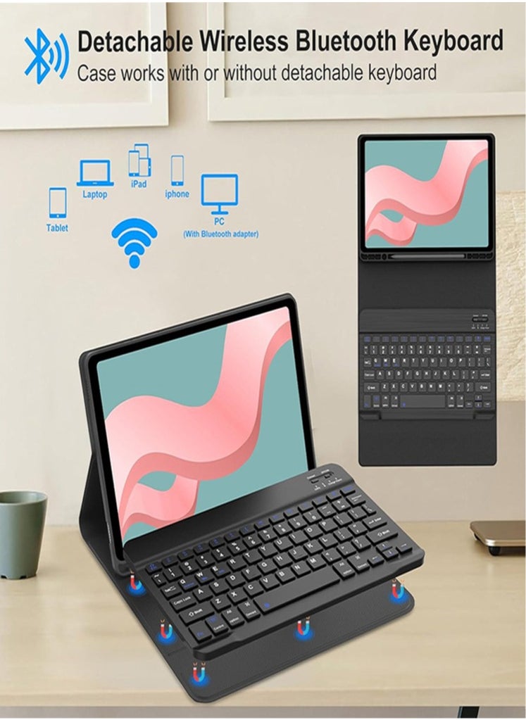 Captaintech Slim Magnetic Detachable Bluetooth Keyboard Case for Samsung Galaxy Tab A9+/A9 Plus 5G 11-Inch (2023, SM-X210/X216/X218)  - Image 3