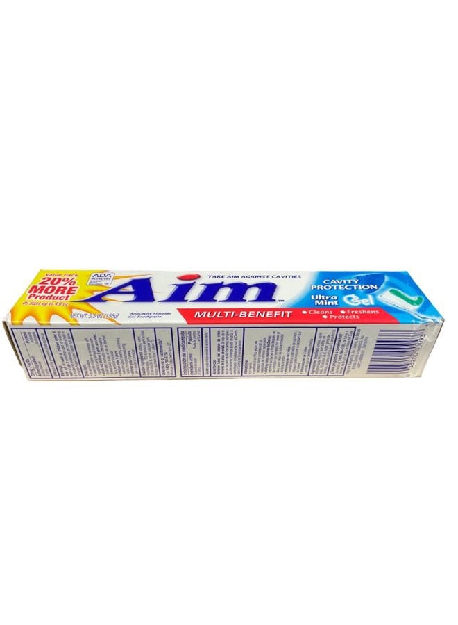 Aim Cavity Protection Anticavity Fluoride Toothpaste, Ultra Mint Gel, 6 Oz (Pack of 6) - Image 4