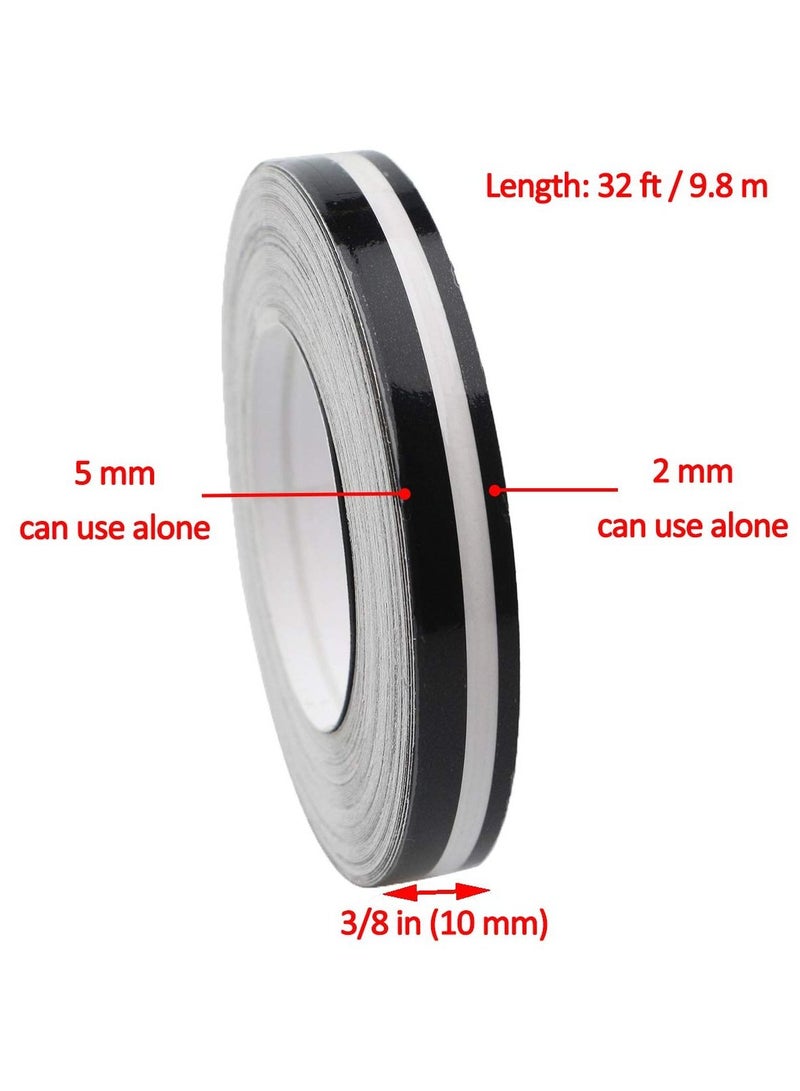 KASTWAVE Car Pinstriping Tape  Vinyl Pin Striping Decals DIY Stickers Glossy, 2pack Stripe Decals Car Stickers for Motorcycle Home Door Musical Instrument 32Ft, 9.8m, Black  - Image 5