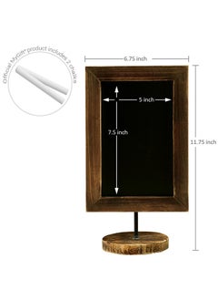 MyGift Set Of 3 Tabletop Chalkboard Sign With Burnt Wood Frame And Round Base Decorative Wedding Table Place Card Signage Rustic Small Kitchen Countertop Memo Board  - Image 4