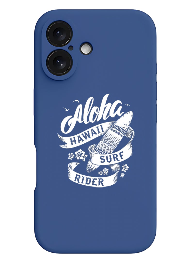 Theodor Protective Slim Fit Case Liquid Silicone Cover with Full Body Protection Anti-Scratch Shockproof Case For Apple iPhone 17 (Blue) Aloha hawaii Surf rider White - Image 1
