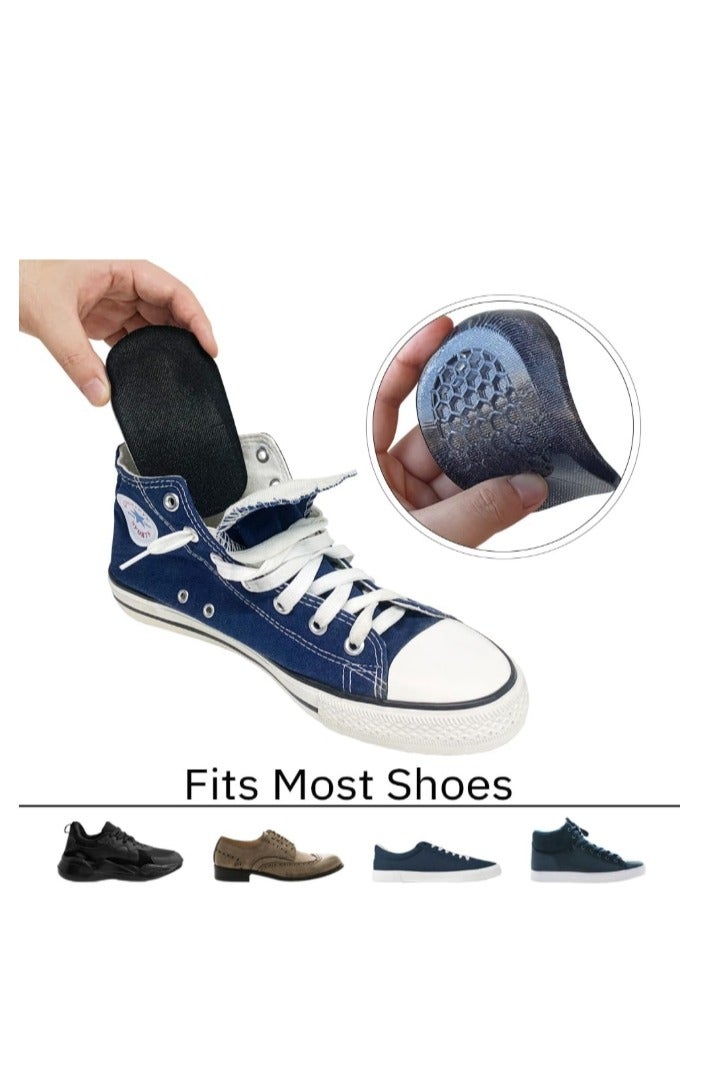 Men 2.5CM Increased Shoe Insoles Height Increase Shoe Inserts, Inner Heightening Insole Silicone Socks Inner Invisible Heightening Pad Foot Pad Heel Pad Half Pad Anti-Wear Shock Absorption 1 Pair - Image 3