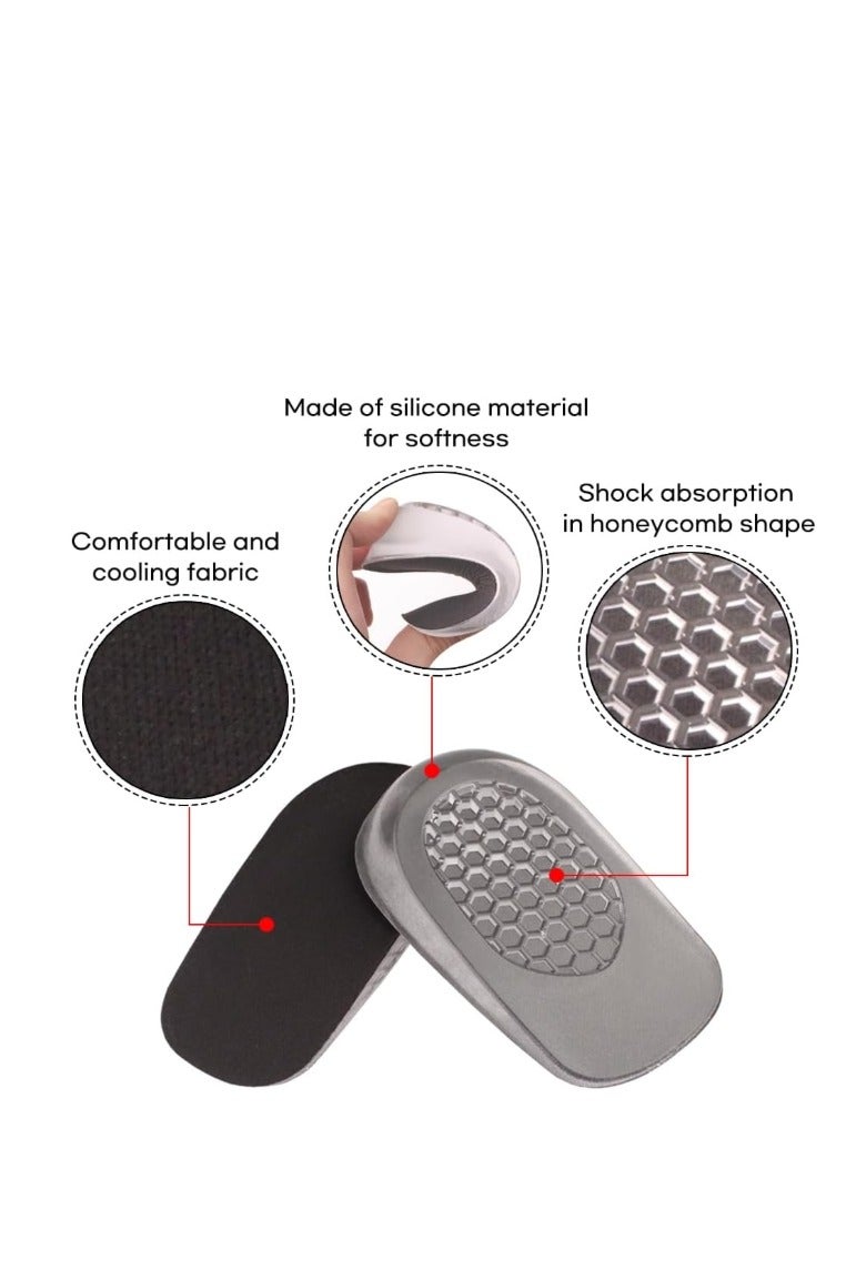 Men 2.5CM Increased Shoe Insoles Height Increase Shoe Inserts, Inner Heightening Insole Silicone Socks Inner Invisible Heightening Pad Foot Pad Heel Pad Half Pad Anti-Wear Shock Absorption 1 Pair - Image 4