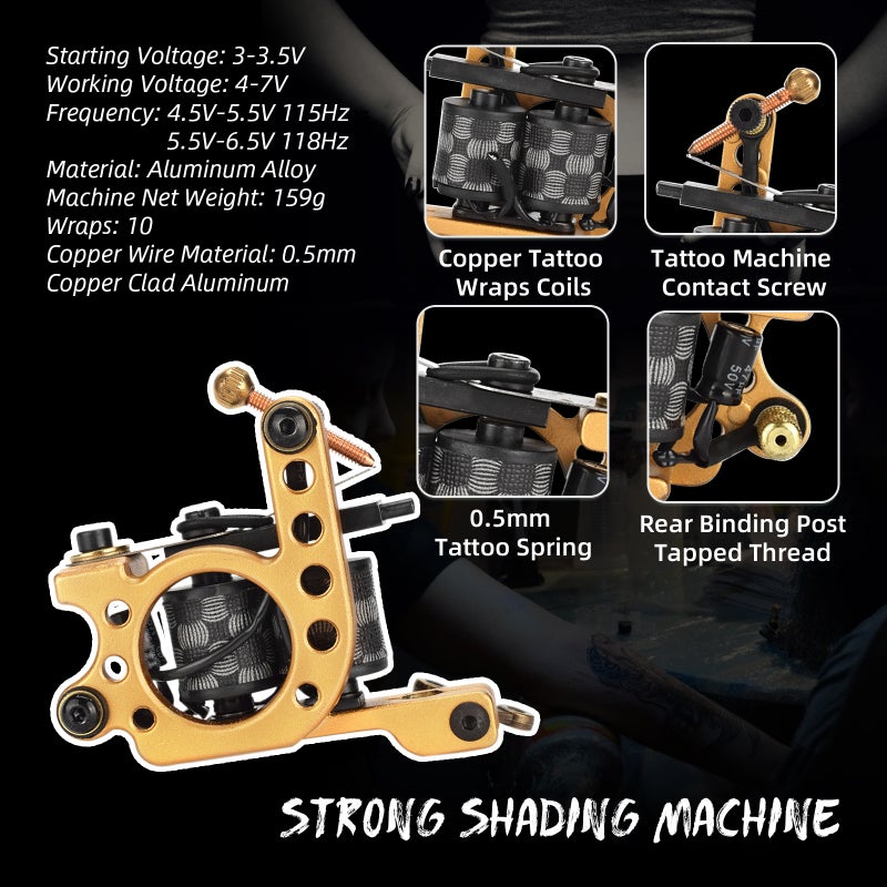 Tattoos Kit Compact Size Tattoos Machine Set - Adjustable Design Professional Tattoos Tool for Long-Lasting Effect - Image 3
