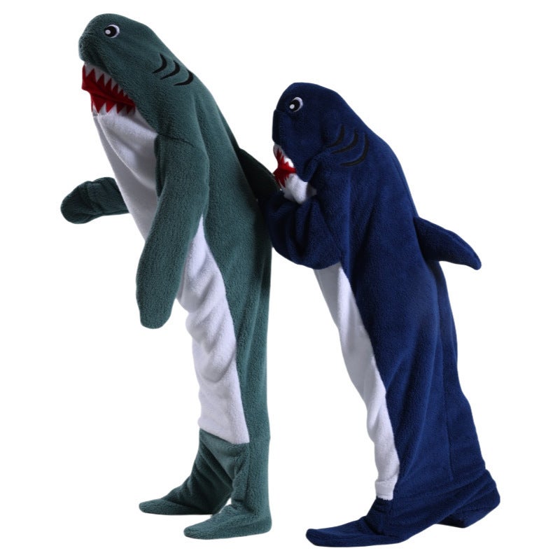 Dolphin Sleeping Bag Adult Tv Blanket Office Sleepsuit Wearing Blanket Winter Warm Shark Hooded Cartoon Sleepsuit - Image 4