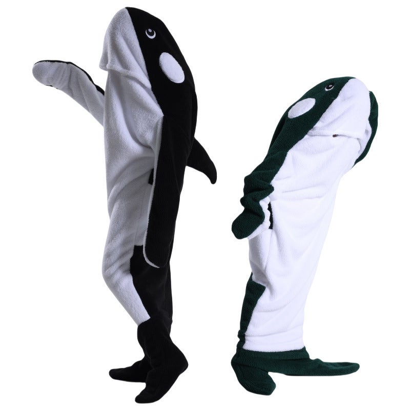 Dolphin Sleeping Bag Adult Tv Blanket Office Sleepsuit Wearing Blanket Winter Warm Shark Hooded Cartoon Sleepsuit - Image 5