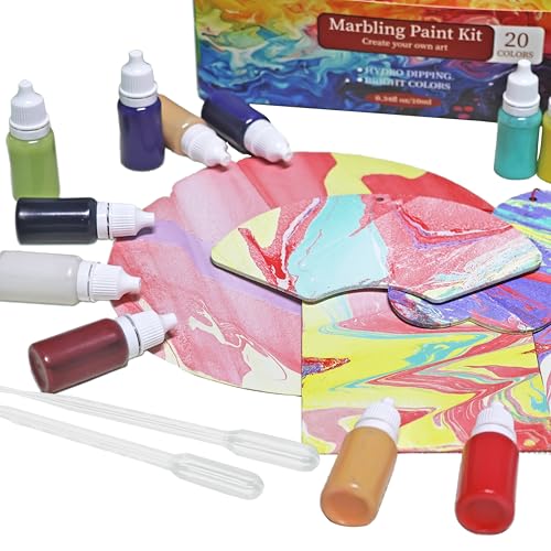 DGAGA 27PCS Water Marbling Painting Kit, Water Paint for Craft, Turkish Marble Pattern Craft Set,Watercolor Art Kit, Perfect for Birthday, Women's Day, Halloween, Christmas, Thanksgiving & New Year Gifts - Image 5