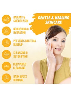 Herblov Turmeric Face Wash Turmeric Clear Skin Liquid Soap 100% Natural Anti Aging Exfoliating Turmeric Facial Cleanser For Spots Age Spots Sun Damage Discoloration Turmeric Soap Skin Detox Treatment  - Image 5
