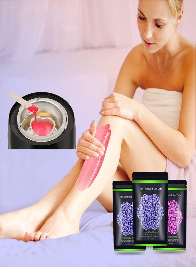 Auperwel Wax Beads for Hair Removal 10.5oz (300g), Auperwel Hard Wax Beads Beans for Sensitive Skin Brazilian Waxing, Face, Bikini, Eyebrow, Legs, Painless for Women Men, 3 packs Kit with 10 Sticks - Image 5