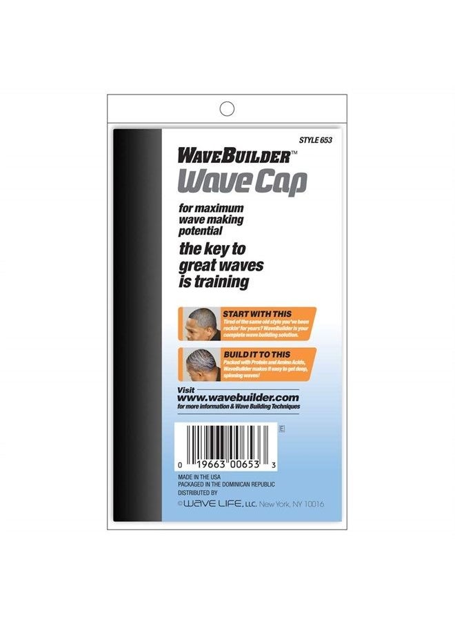 Wavebuilder WaveBuilder Wave Cap | Promotes Healthy and Uniform Hair Waves, Black, 2 Count  - Image 2