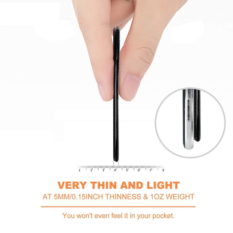 Striff حامل موبايل غير مرئي وقابل للطي وحامل بطاقات | تصميم فائق النحافة | حامل قابل للتعديل | علبة بطاقات الهوية/الائتمان/الصراف الآلي - أسود - Image 4