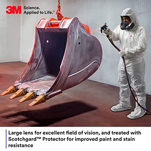 3M Secure Click Full Face Reusable Respirator with Large Lens, Speaking Diaphragm and Push Button Seal Check, FF-802, Painting, Sanding, Chemical Clean-up, Sawing, Medium - Image 3