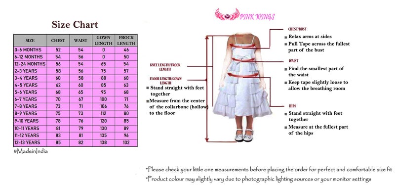 PINK WINGS Girls Gown,Dress,Full Length Dres, FluffyGown (4-5 Years, RED) - Image 4
