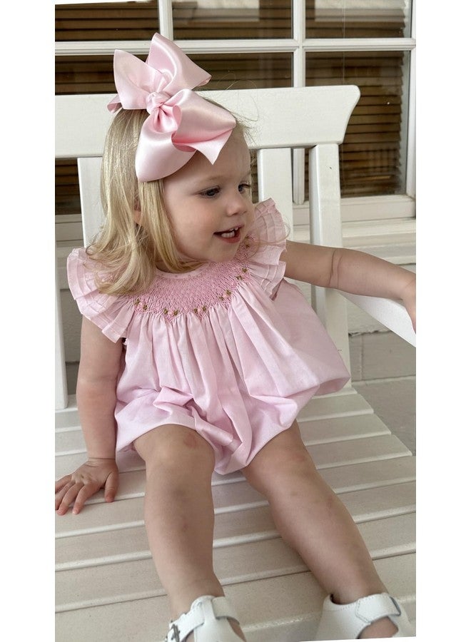 Wee Ones Girls' Classic French Satin Hair Bow on a WeeStay Clip with a Knot Wrap Center, King, Light Pink - Image 5