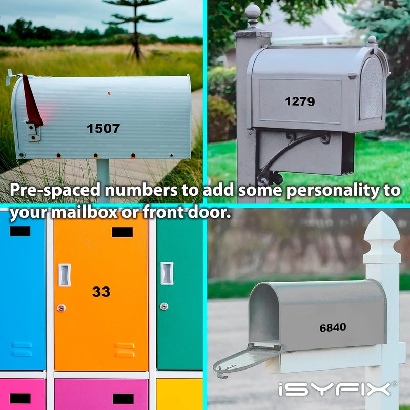 iSYFIX Black Vinyl Numbers Stickers – 1.5 Inch Self Adhesive (2 Sets),Premium Decal Die Cut and Pre-Spaced for Mailbox, Signs, Window, Doors, Cars, Trucks, Homes, Address Numbers, Indoor or Outdoor - Image 3