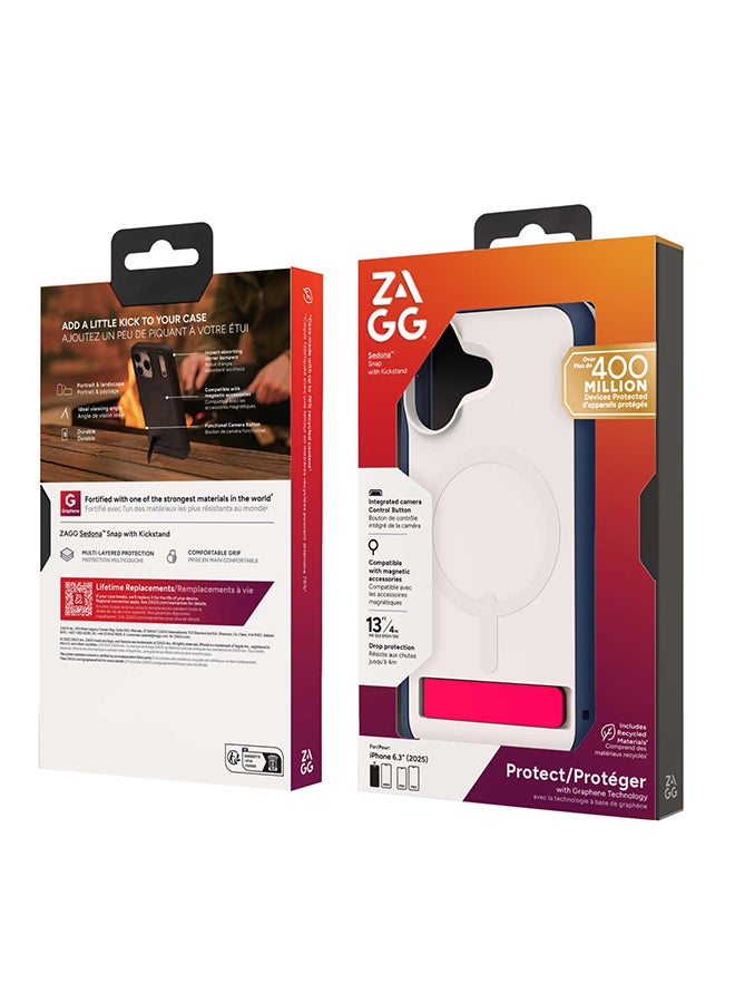 ZAGG iPhone 17 Case – Sedona Snap MagSafe Compatible Kickstand Cover with Graphene Strength, 13 ft Drop Protection & Reinforced Bumpers – Royal Ember Blue - Image 2