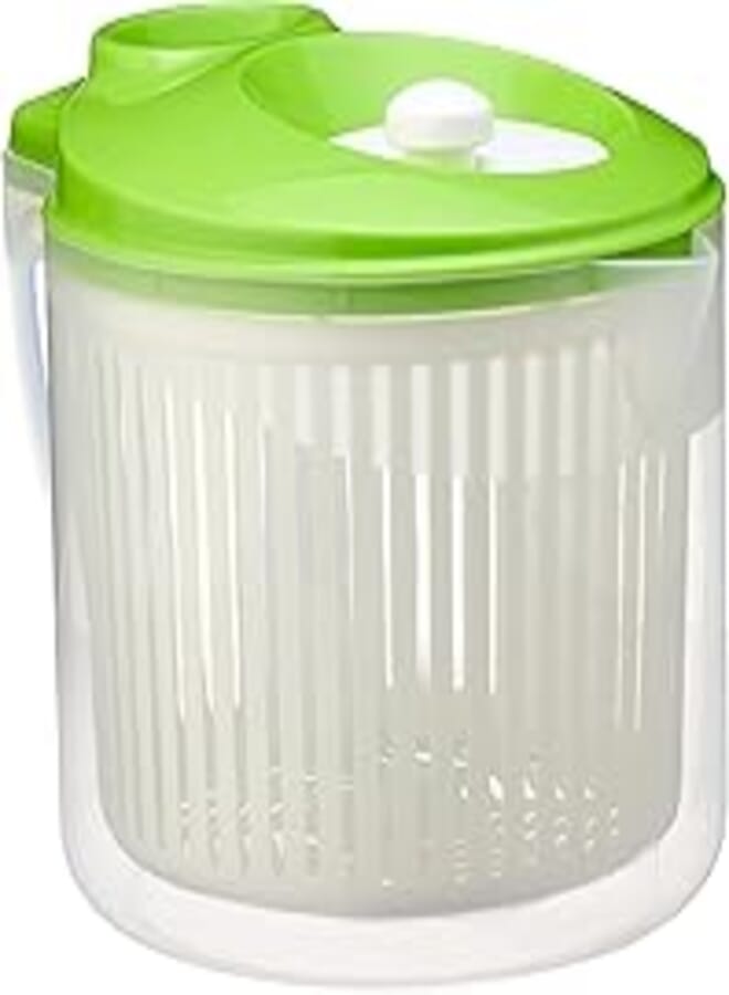 Snips washer dryer-wash & dry salad | 3 lt | 19.5 x 26.5 x 19 cm| green & white | made in italy, transparent with green lid 020394