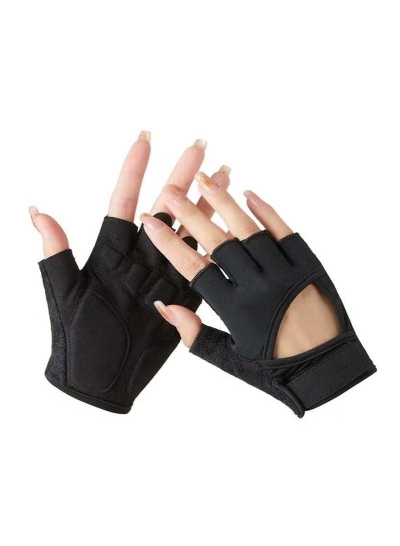 كيلا قفازات يد رياضية مضادة للانزلاق ومقاومة للتآكل، قفازات تمارين مريحة وقفازات رياضية قابلة للتنفس وقفازات رفع الأثقال، لون أسود متوسط - Image 1