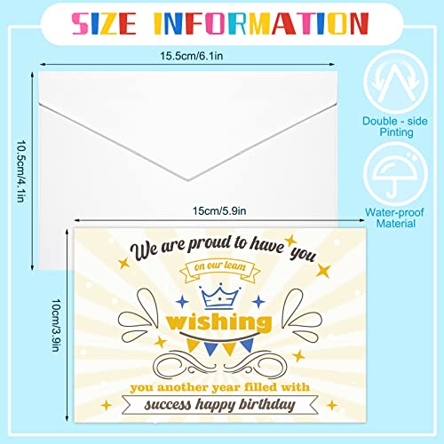 Junkin 24 Sets Employee Birthday Cards with Envelopes, Appreciation Encouragement Work Team Birthday Cards Notecards for Business Office Colleagues - Image 2
