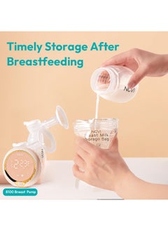 NCVI NCVI Breastmilk Storage Bags, 25 Count Milk Storage Bags for Breastfeeding, 7oz Breast Milk Storage Bags with Temp-Sensing, Doubled-Sealed, Hygienically, Self Standing, Easy Pour Spout, BPA Free  - Image 3