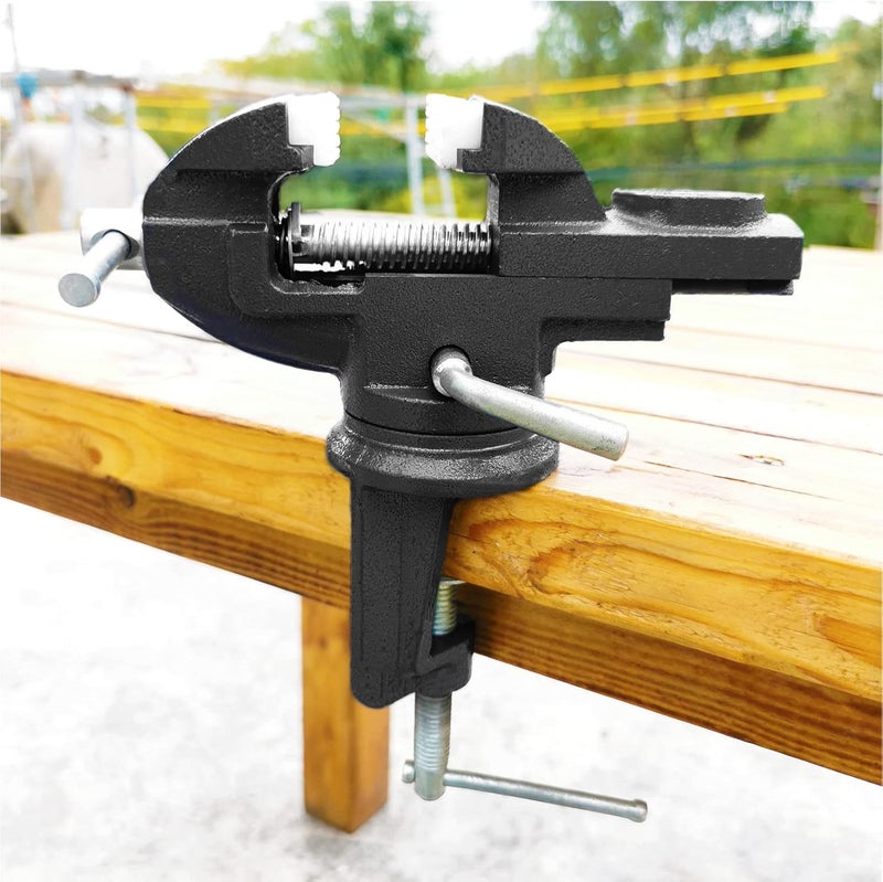 MYTEC Mini Home Vise, nylon jaws Clamp-On Vise, 2.0" black - Image 1