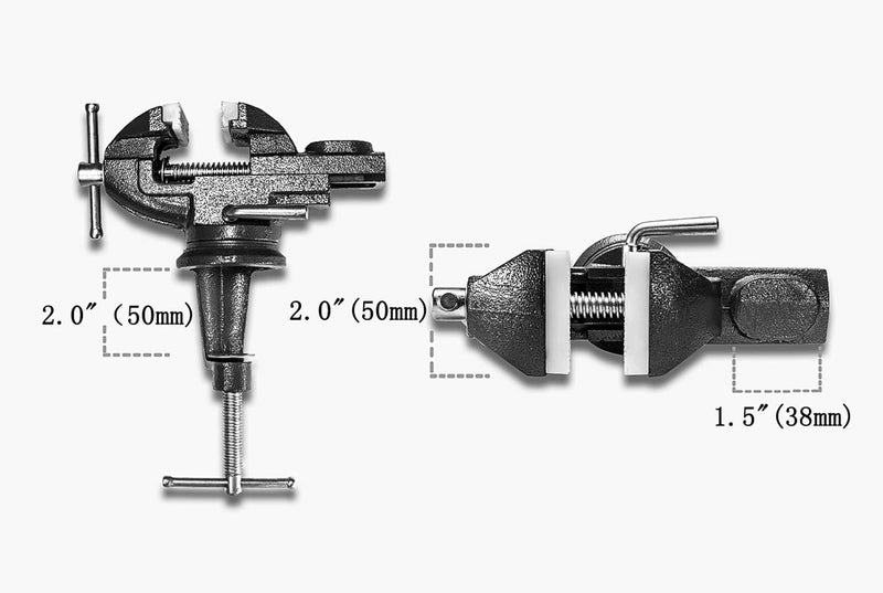 MYTEC Mini Home Vise, nylon jaws Clamp-On Vise, 2.0" black - Image 2