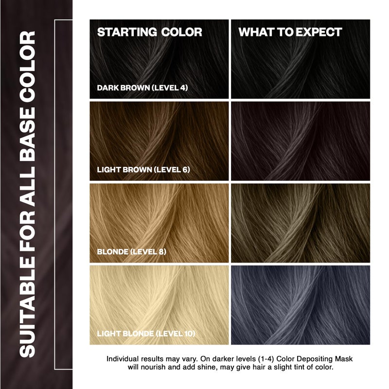 IGK Pitch Black Color Depositing Hair Mask | Smoky Gray Semi Permanent Color Conditioner + Gloss Toner | Hydrating Formula Adds Shine + Refreshes Color | Vegan + Cruelty Free | 6 oz - Image 3