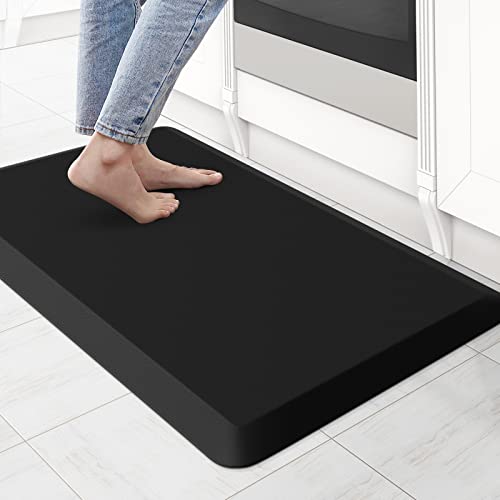 KitchenClouds Kitchen Mat Cushioned Anti Fatigue Kitchen Rug Non Slip Standing Mat Comfort Floor Mats for Sink Office 173x28 08inchBlack - Image 1