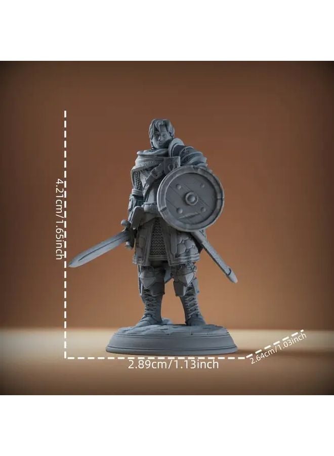 1pc Warrior Model with Sword Shield 3D Printed Resin RPG Miniature Battle Ready Collectible - Image 1