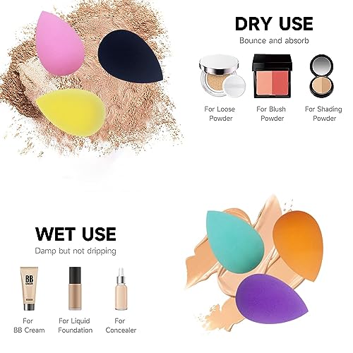 VNZ Beauty Puff Blender Makeup Sponge Puff for Face – 30 Pcs Multi-Colored Makeup Sponges for Foundation, Blending, and Cream Application – Reusable Face Puff Set - Image 4