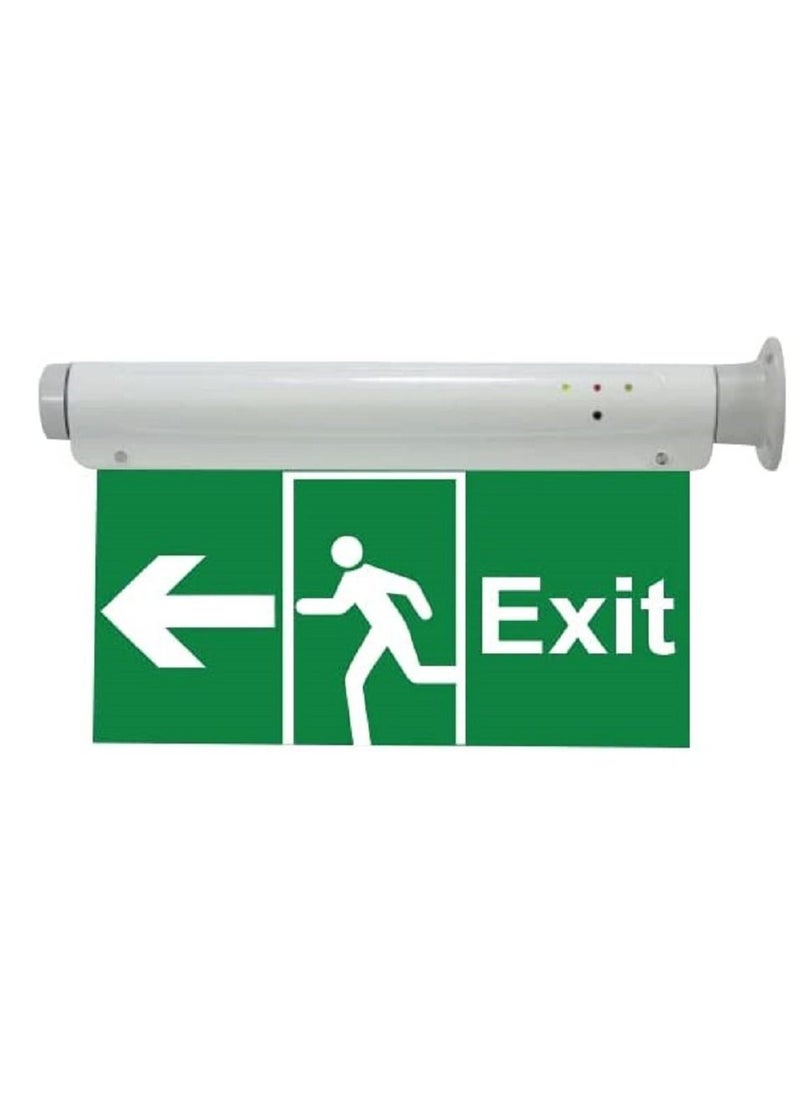 RACO - RACO RR Escape LED Sign Emergency Exit Light with Battery Backup , Acrylic Clear Panel Exit Sign (Exit Left) - Image 1