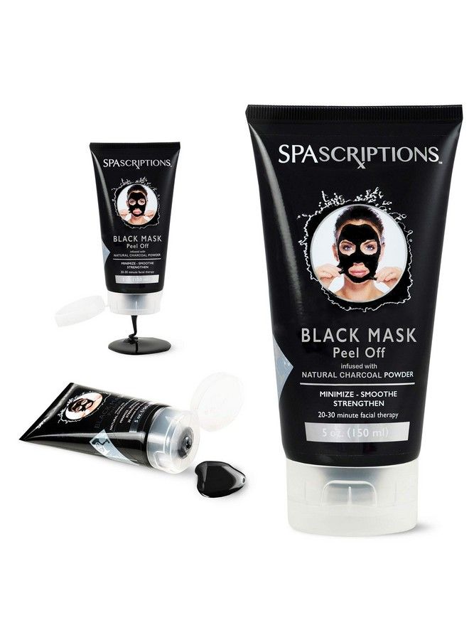 spascriptions 5 Oz 150 Ml Black Mask Blackhead Remover Mask Blackhead Peel Off Face Mask Charcoal Face Mask Blackhead Mask Deep Cleansing Black Mask Pore Shrinking Facial Mask For Face & Nose Skin Care  - Image 5