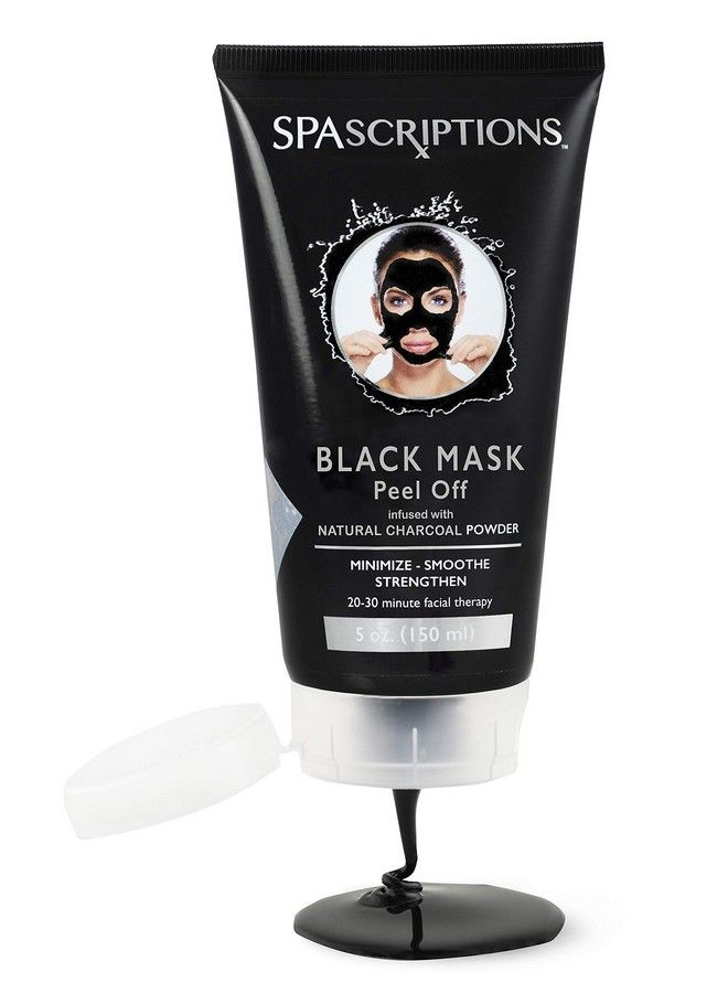 spascriptions 5 Oz 150 Ml Black Mask Blackhead Remover Mask Blackhead Peel Off Face Mask Charcoal Face Mask Blackhead Mask Deep Cleansing Black Mask Pore Shrinking Facial Mask For Face & Nose Skin Care  - Image 3