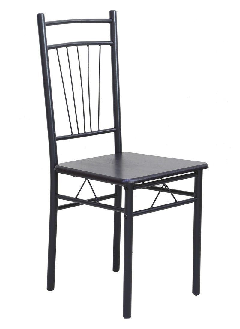 AFT - Aft Wooden Steel Metal Dining Table Chairs Set Modern Dining Room and Kitchen AFT-D1406-7 1+6 BLACK WALNUT - Image 1