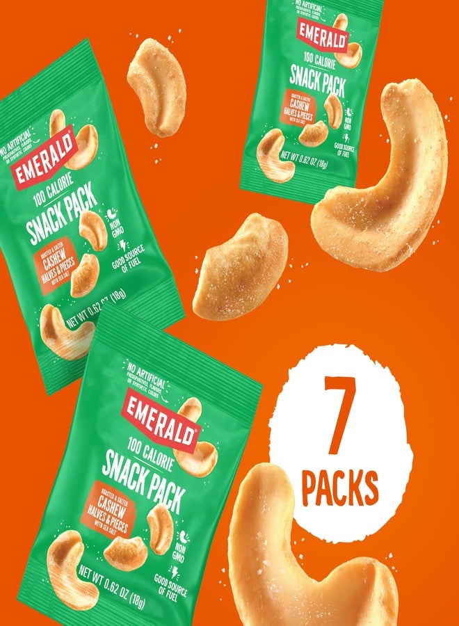 Emerald Nuts Roasted and Salted Cashews 7ct (1-Pack), 100-Calorie Individual Packs, Plant-Based Protein, Kosher Certified, Non-GMO, Contains No Artificial Preservatives, Flavors or Synthetic Colors - Image 3