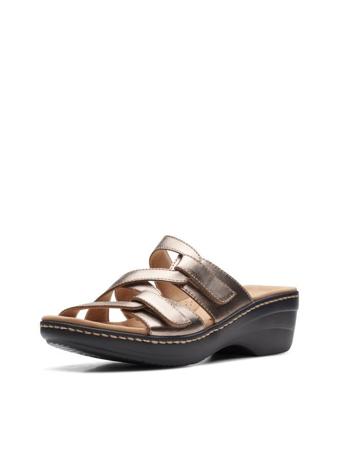 clarks Women's Merliah Karli Sandal, Metallic Leather, 7, Metallic Leather, 7, 37.5 EU - Image 1