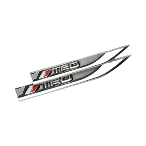 AutoBizarre 3D Raised Set of 2 Side Fender Blade Knife Shape Metal Monogram Emblem Badge Decal Sticker for All Cars & Bikes (TRD) - Image 3