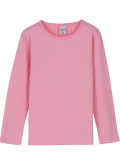 Pink Basic Seasonal Lycra Long Sleeve Girls T-Shirt