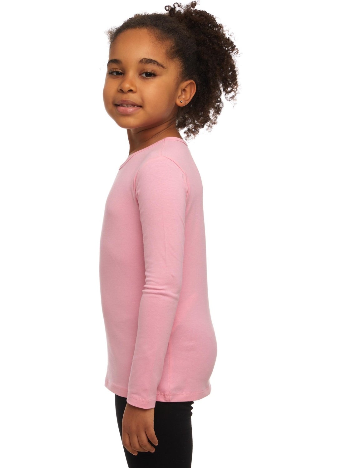 Lovetti - Pink Basic Seasonal Lycra Long Sleeve Girls T-Shirt - Image 1