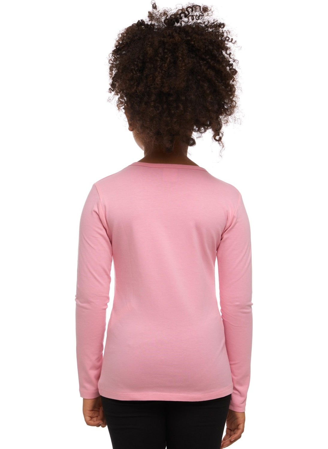 Lovetti - Pink Basic Seasonal Lycra Long Sleeve Girls T-Shirt - Image 1
