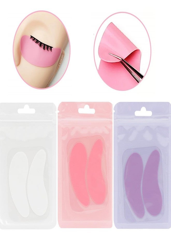 GBSTORE 3 Pairs Silicone Reusable Eye Patches Eye Wrinkle Patches Under Eye Patches Mask for Plump Fine Lines & Wrinkles (Pink+White+Purple) - Image 3