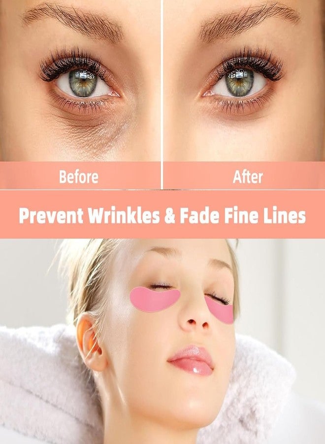GBSTORE 3 Pairs Silicone Reusable Eye Patches Eye Wrinkle Patches Under Eye Patches Mask for Plump Fine Lines & Wrinkles (Pink+White+Purple) - Image 4