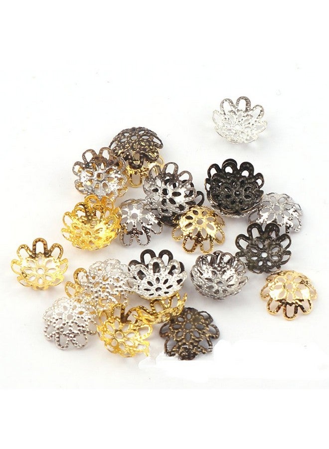 Zhiheng 500Pcs 10Mm Gold Tone Flower Bead Caps Hollow Flower Bead Caps For Jewelry Making (Gold) - Image 4