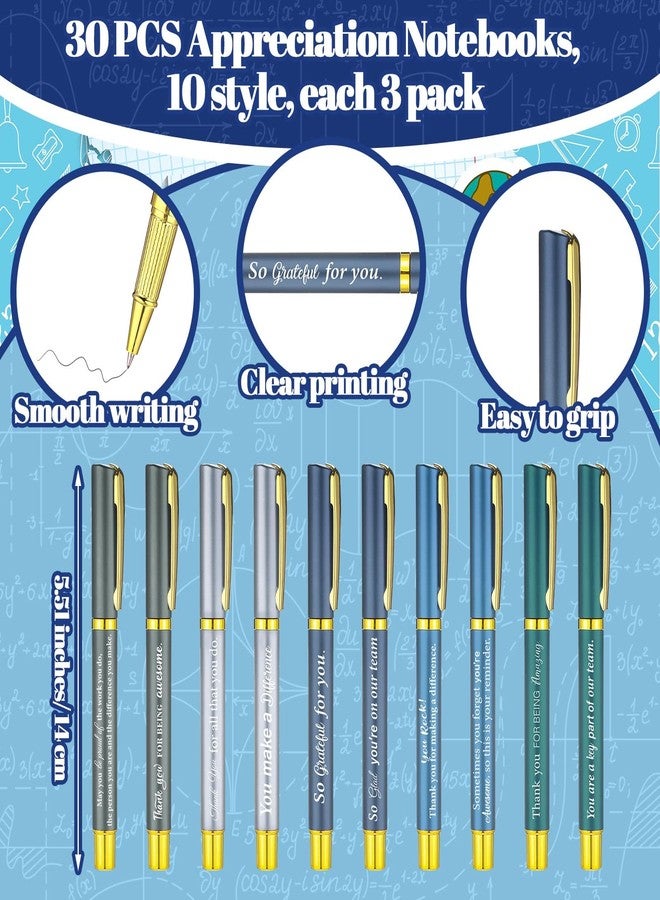 Zhanmai 30 Sets Employee Appreciation Gifts Bulk Thank You Gifts Inspirational Spiral Notebook with Ballpoint Pens Leather Journal Colored Sticky Tabs for Team Coworker Volunteer Teacher (Employee) - Image 5
