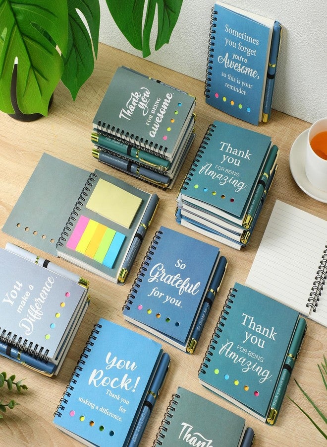 Zhanmai 30 Sets Employee Appreciation Gifts Bulk Thank You Gifts Inspirational Spiral Notebook with Ballpoint Pens Leather Journal Colored Sticky Tabs for Team Coworker Volunteer Teacher (Employee) - Image 2