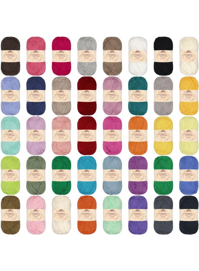 BambooMN JubileeYarn Bamboo Cotton Sport Yarn - 50g/Skein - Variety Pack - 4 Skeins - Image 1